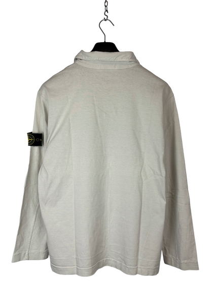 Polo bianco panna Vintage a maniche lunghe Stone Island - Taglia L