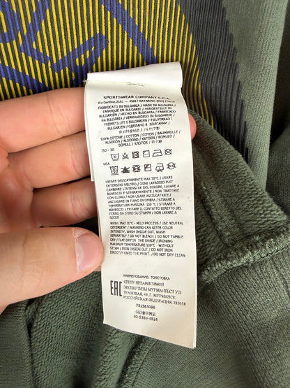 Felpa con logo in gomma 3D verde Stone Island - Taglia M