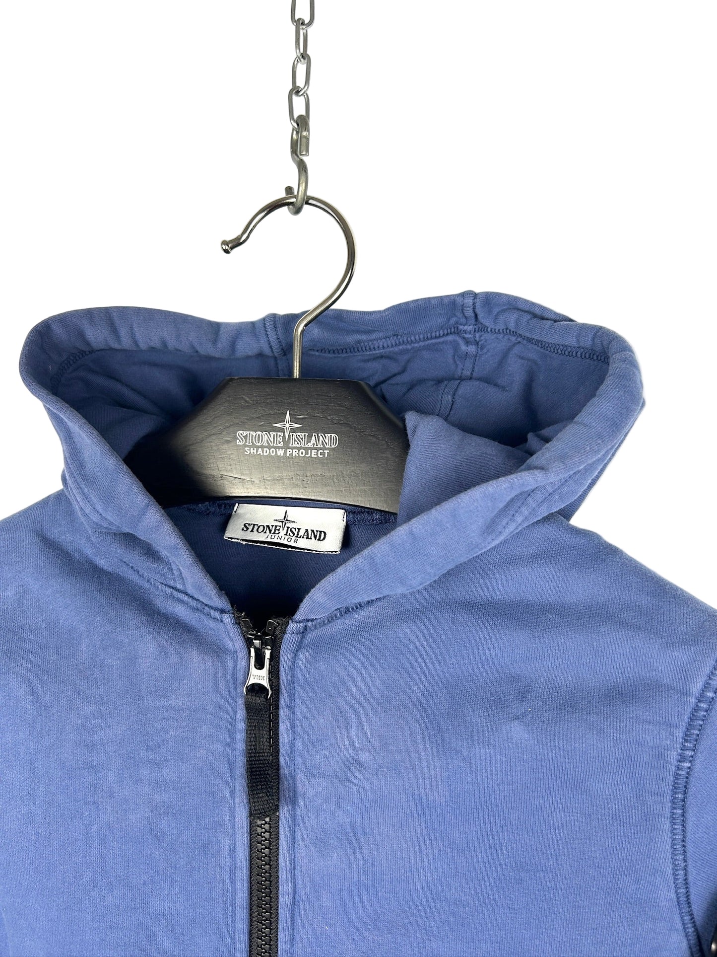 Felpa blu con zip e cappuccio Stone Island - Taglia Junior (6 anni)