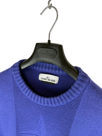 Maglione blu con logo frontale Stone Island - Taglia M
