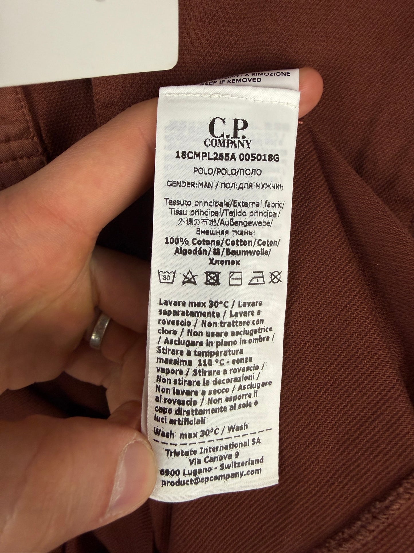 Polo marrone C.P. Company (nuova con cartellino) - Taglia XL