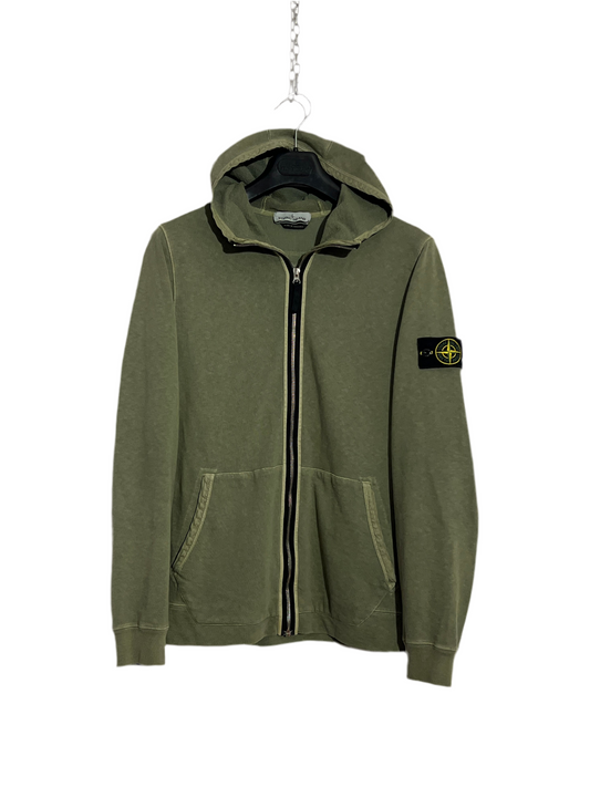 Felpa verde con zip e cappuccio Stone Island - Taglia L