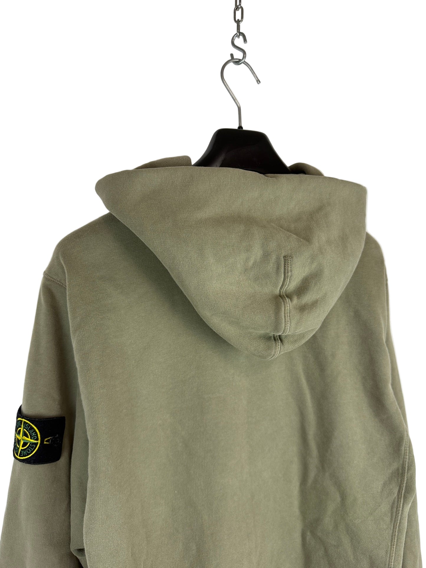 Felpa verde kaki con zip e cappuccio Stone Island - Taglia XL