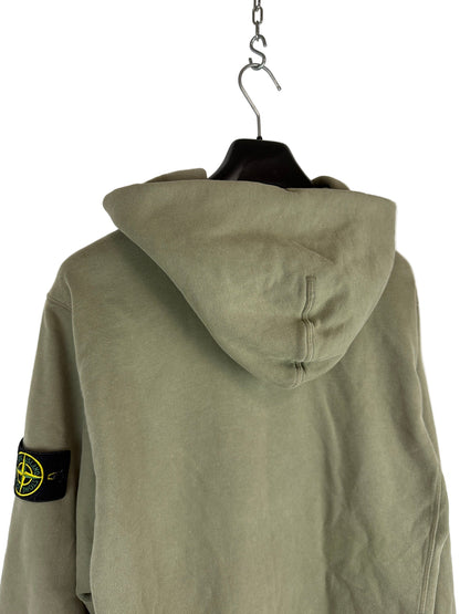 Felpa verde kaki con zip e cappuccio Stone Island - Taglia XL