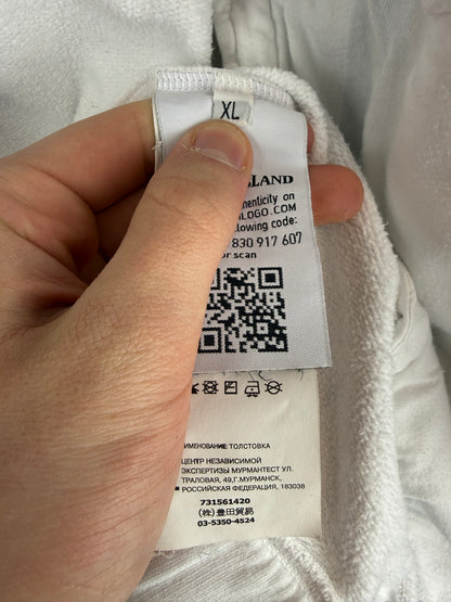 Felpa bianca con zip e cappuccio Stone Island - Taglia XL