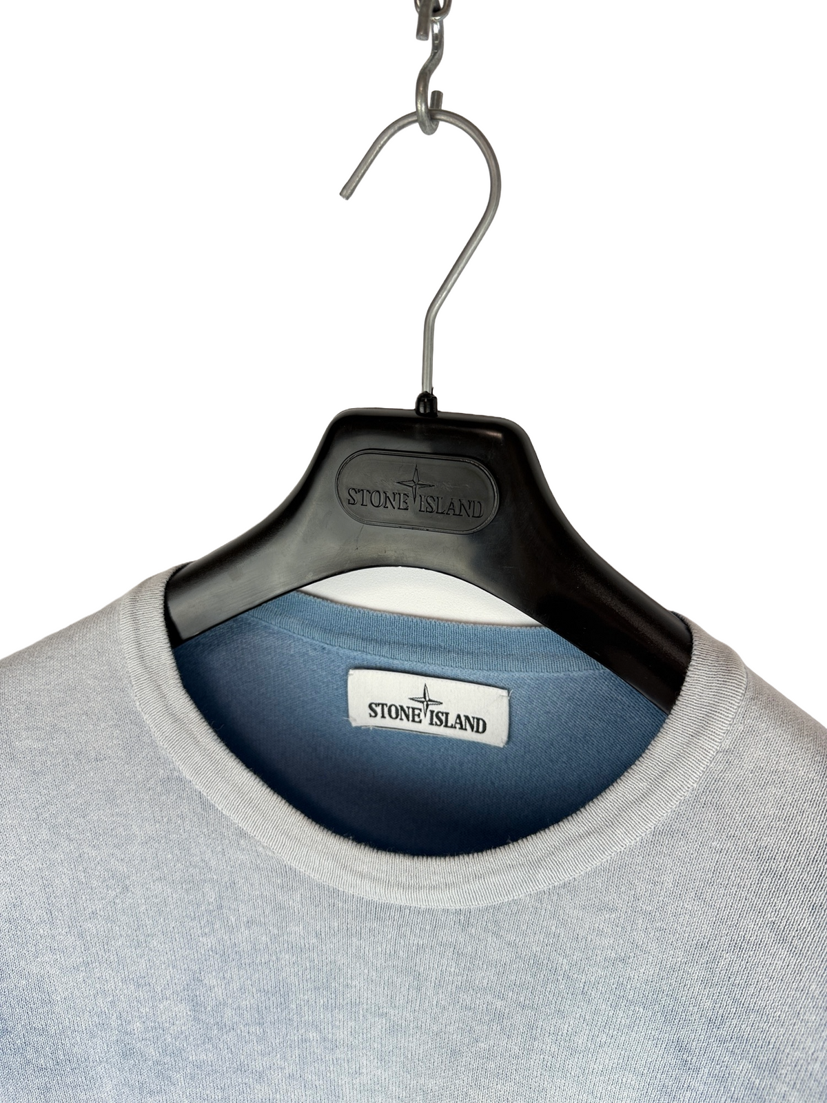 Maglione reversibile azzurro Hand Sprayed Reverse Colour Stone Island - Taglia L