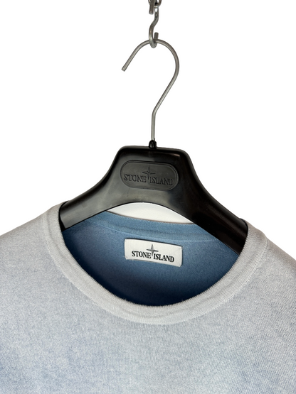Maglione reversibile azzurro Hand Sprayed Reverse Colour Stone Island - Taglia L