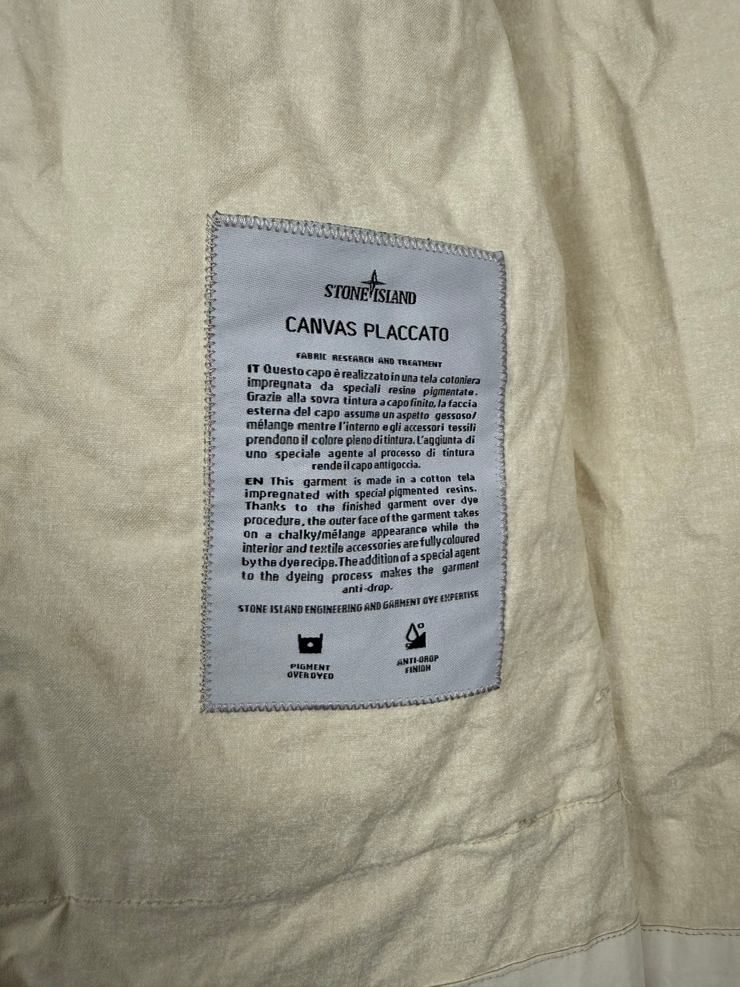 Giacca bianco-panna Canvas Placcato Stone Island - Taglia M
