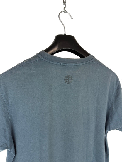 T-shirt blu con stampa Stone Island - Taglia L