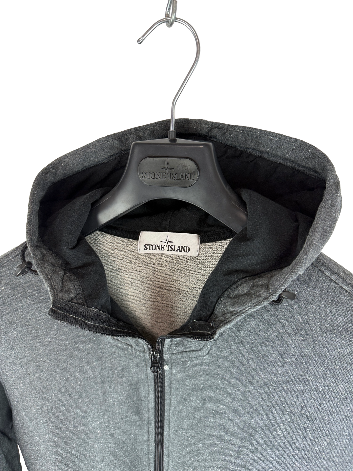 Felpa grigia con zip e cappuccio Stone Island - Taglia M
