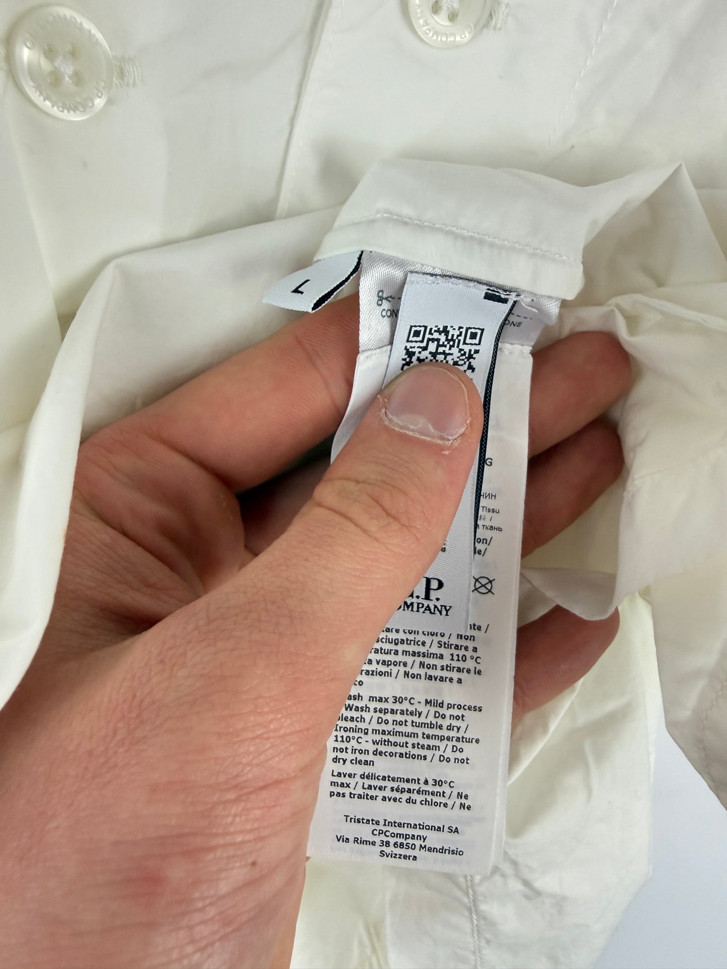 Camicia bianca con taschino sul petto C.P. Company (nuova con cartellino) - Taglia L