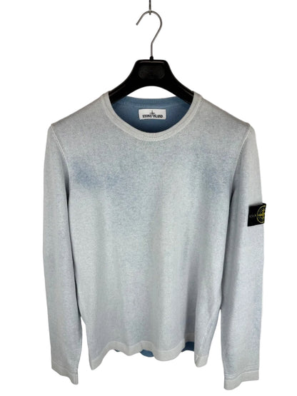 Maglione reversibile azzurro Hand Sprayed Reverse Colour Stone Island - Taglia L