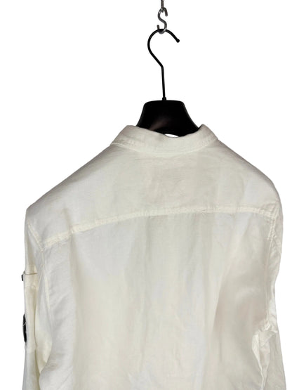 Overshirt bianca con chiusura a zip C.P. Company (nuova con cartellino) - Taglia L
