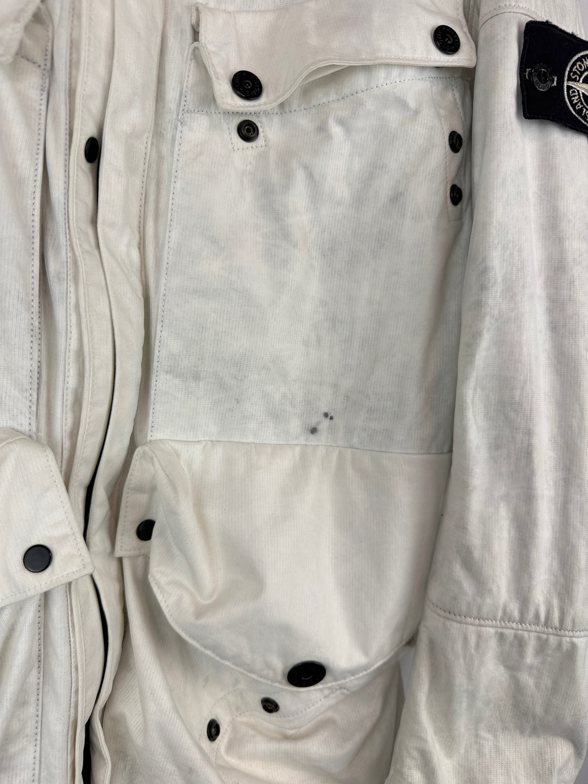 Giacca bianca Special Process in Tyvek multi-tasca Stone Island - Taglia L