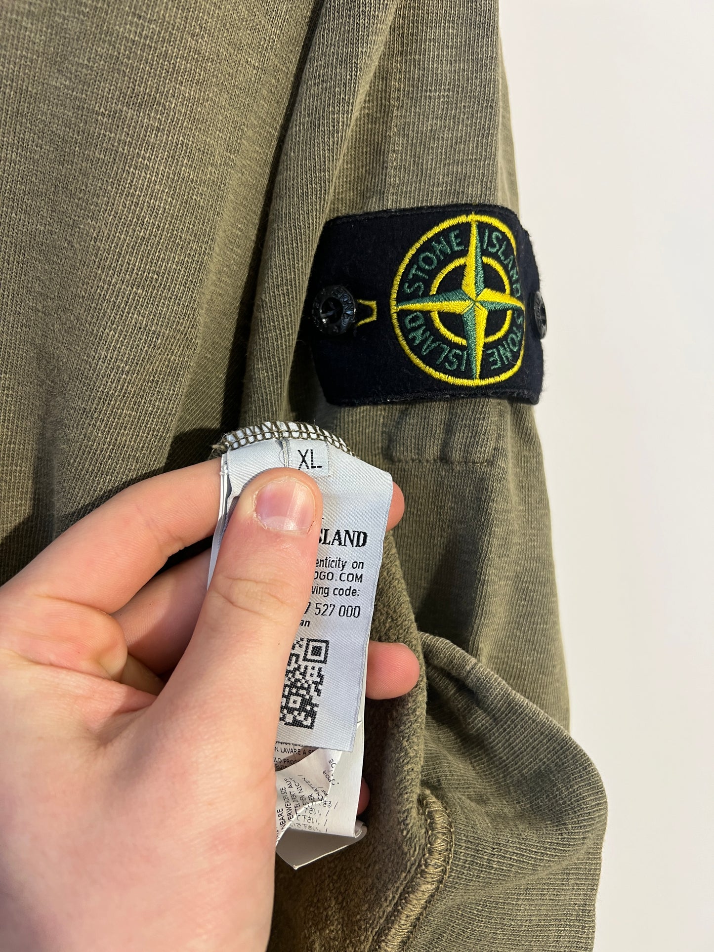 Felpa verde kaki con cappuccio Stone Island - Taglia XL