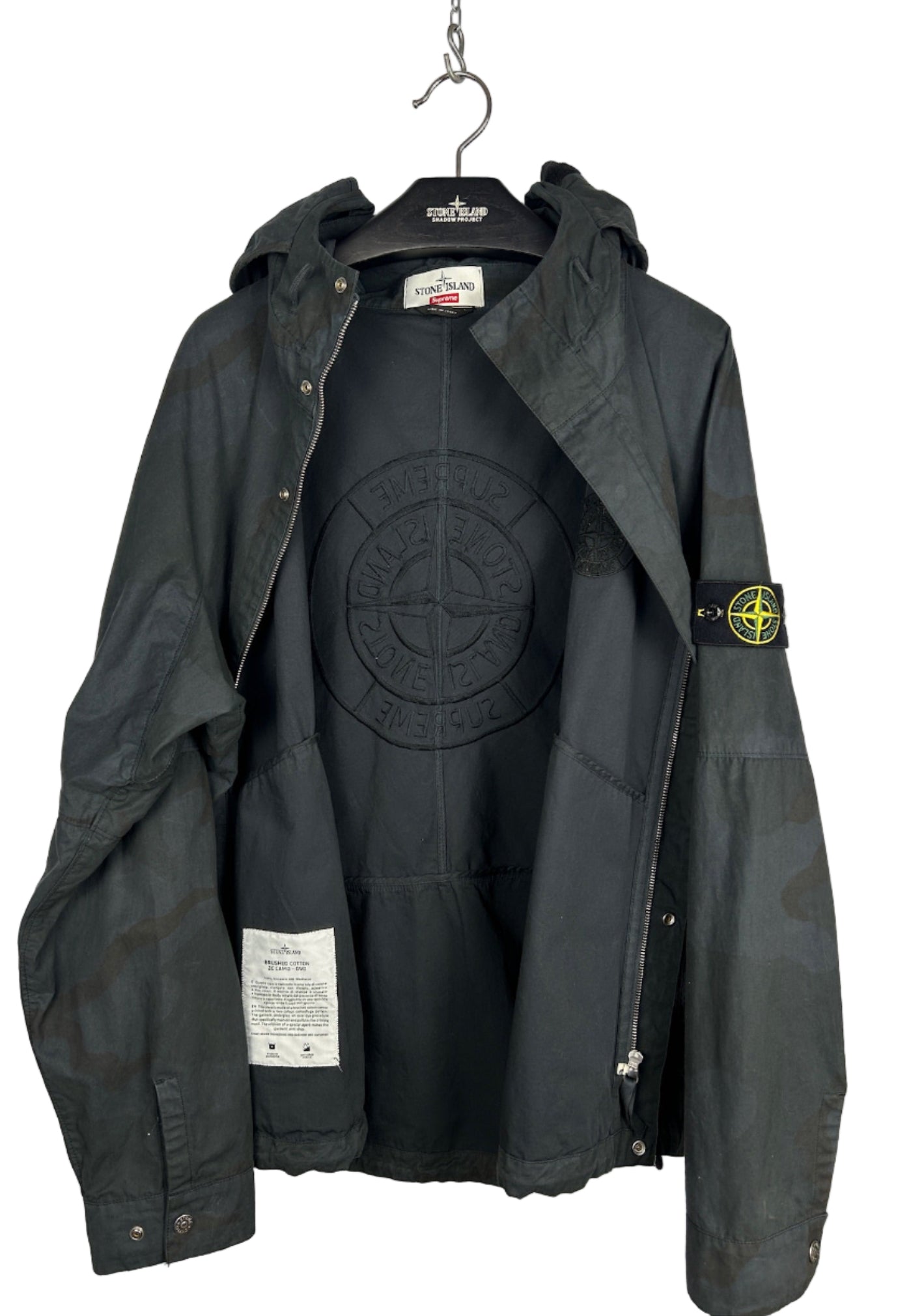 Giacca nera Riot Mask Brushed Cotton 2C Camo - OVD Stone Island x Supreme - Taglia L