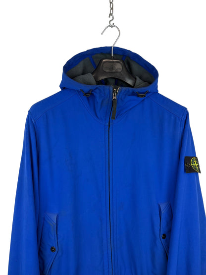 Giacca Soft Shell-R blu con zip e cappuccio Stone Island - Taglia XL