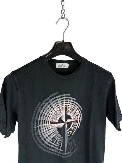 Black Stone Island Print T-Shirt - Junior Size (14 Years, 170cm)