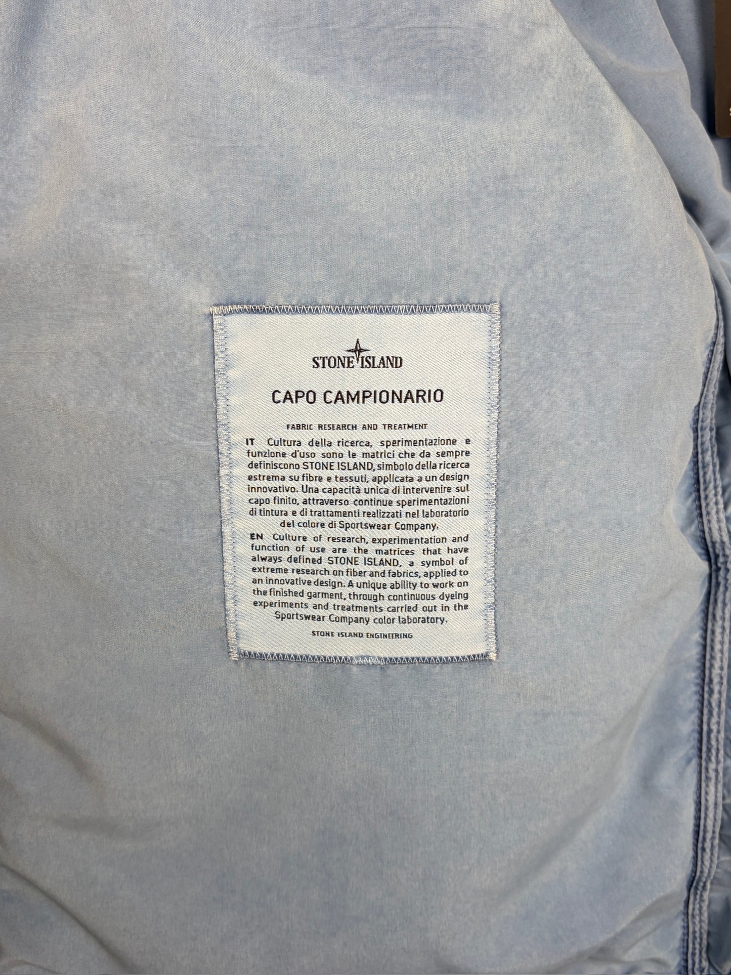Giacca smanicato blu Denim Research Capo Campionario Stone Island (nuovo con cartellino) - Taglia L