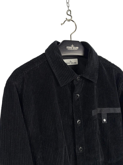 Black corduroy overshirt with zip closure - Stone Island - Size L