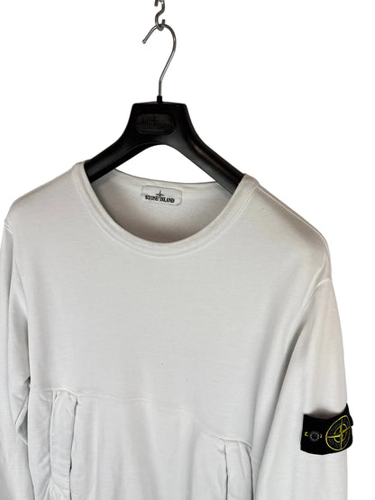 Felpa bianca con tasca frontale Stone Island - Taglia L