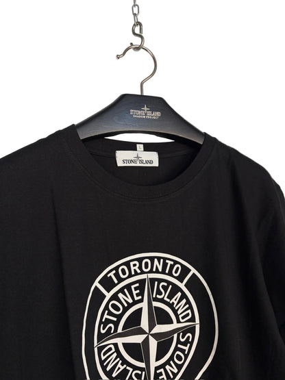 Promotional black t-shirt from the Toronto Stone Island shop - Size L