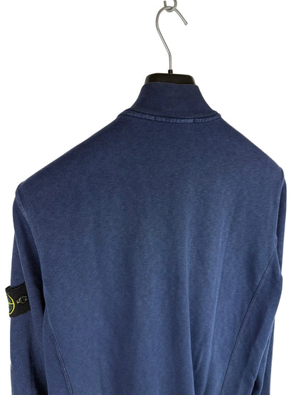 Felpa blu a collo alto con zip Stone Island - Taglia L
