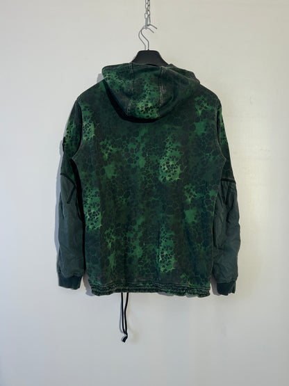 Felpa verde con zip e cappuccio Alligator Camo Stone Island - Taglia M