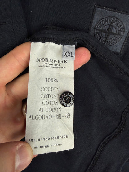 Polo nera a maniche corte Vintage Stone Island - Taglia XXL