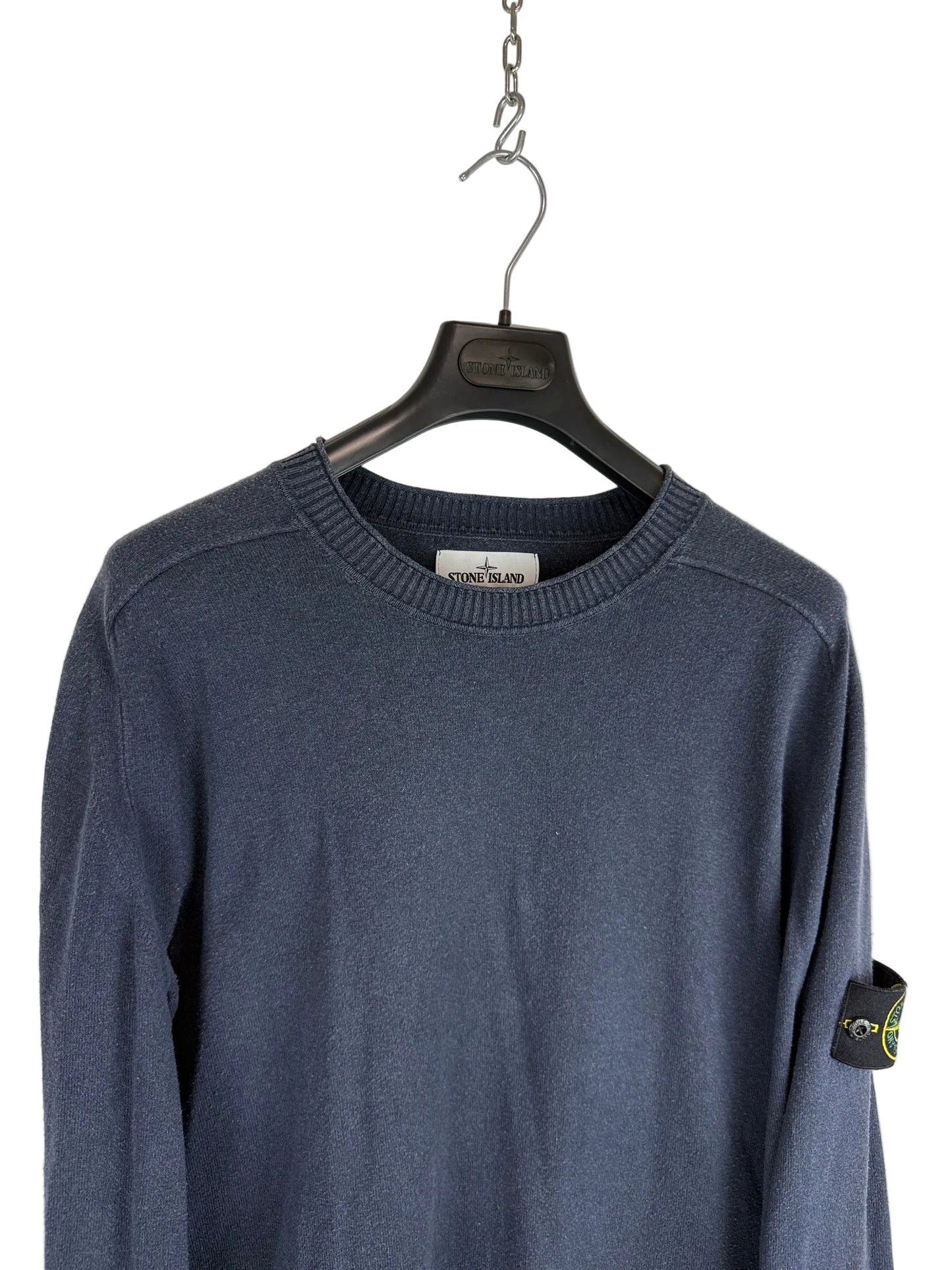 Maglione blu navy con strisce sui polsini Stone Island - Taglia XL