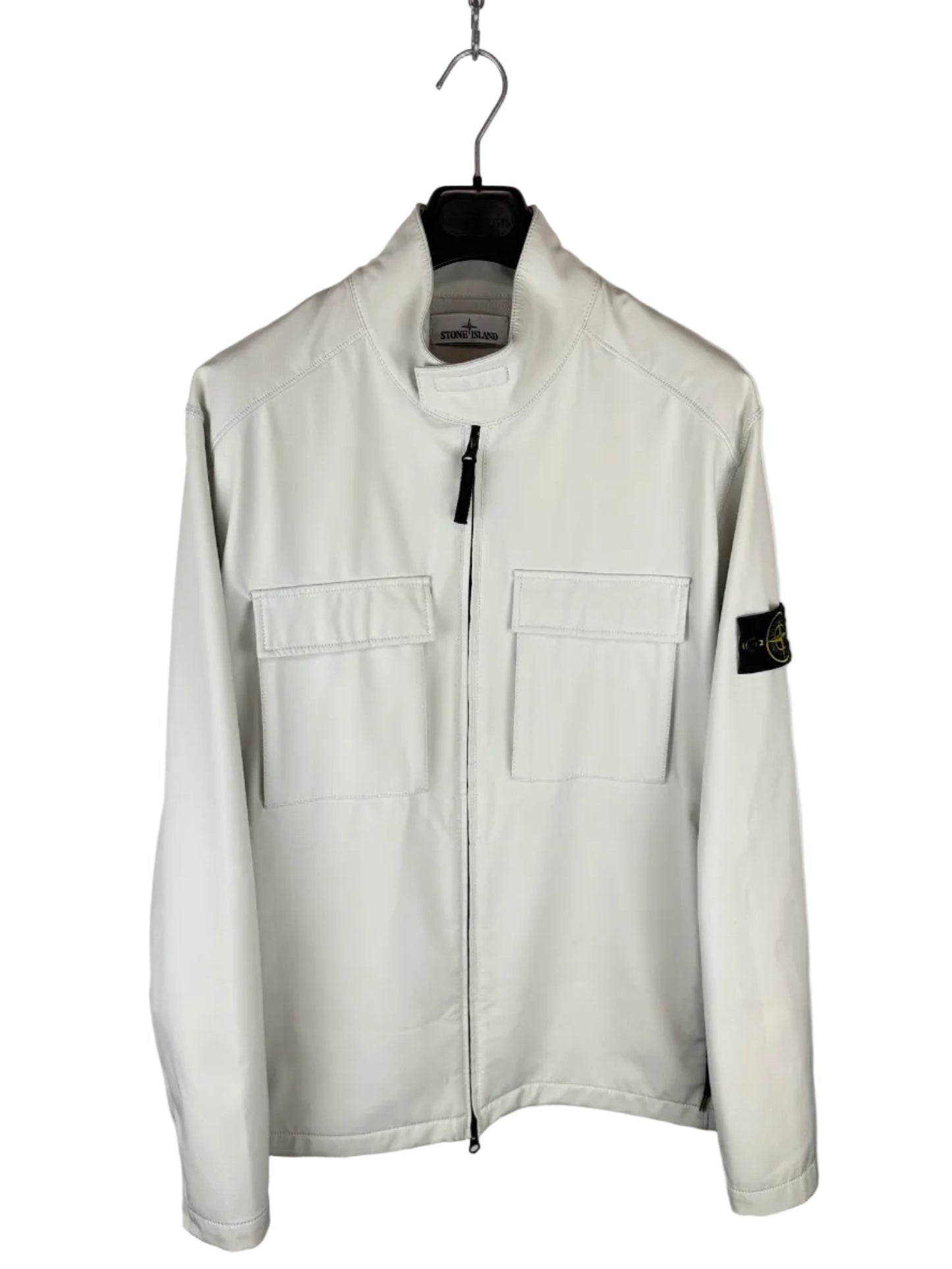 Giacca Light Soft Shell-R bianca con zip Stone Island - Taglia XXL