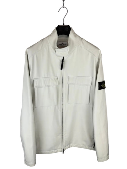 Giacca Light Soft Shell-R bianca con zip Stone Island - Taglia XXL
