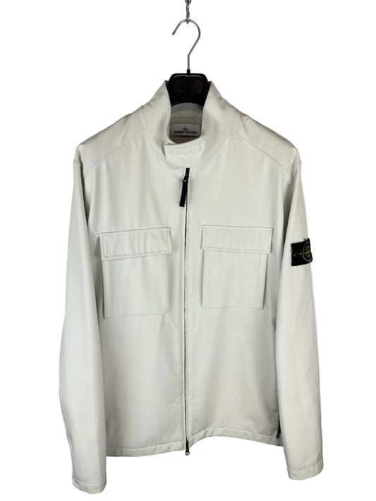 Giacca Light Soft Shell-R bianca con zip Stone Island - Taglia XXL