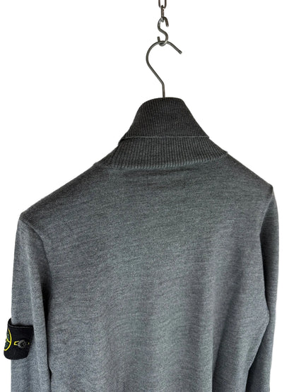Maglione dolcevita grigio in 100% lana Stone Island - Taglia M