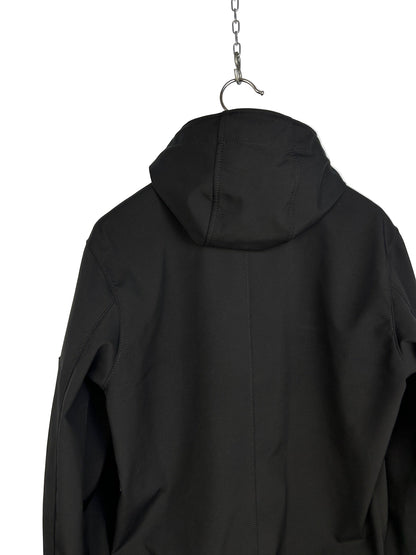 Giacca Light Soft Shell-R nero con zip e cappuccio Stone Island - Taglia M