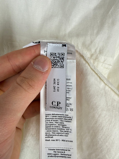 Overshirt bianca con chiusura a zip C.P. Company (nuova con cartellino) - Taglia L