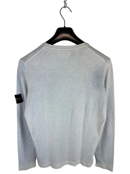 Maglione reversibile azzurro Hand Sprayed Reverse Colour Stone Island - Taglia L