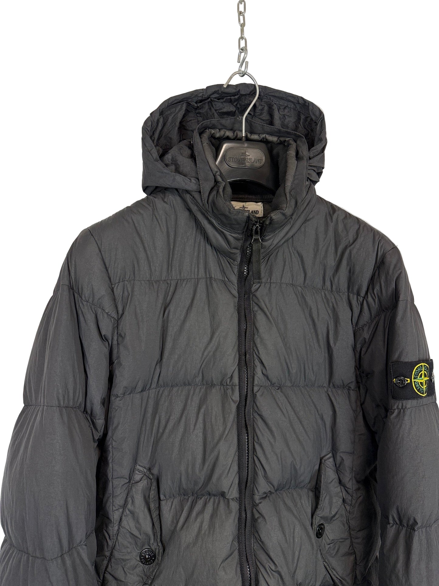 Giacca grigio scuro Garment Dyed Crinkle Reps NY Down Stone Island - Taglia M