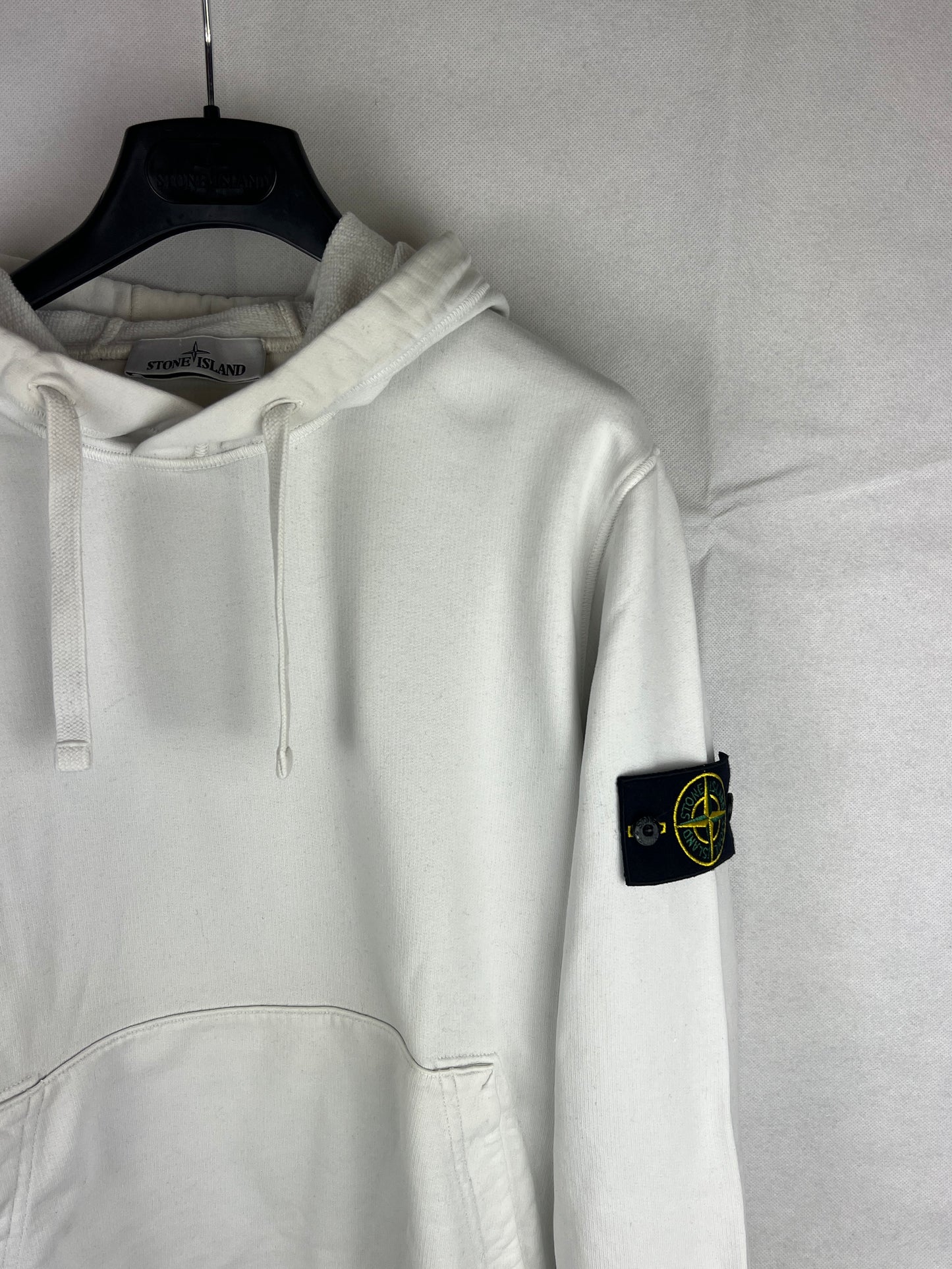 Felpa bianca con cappuccio Stone Island - Taglia S