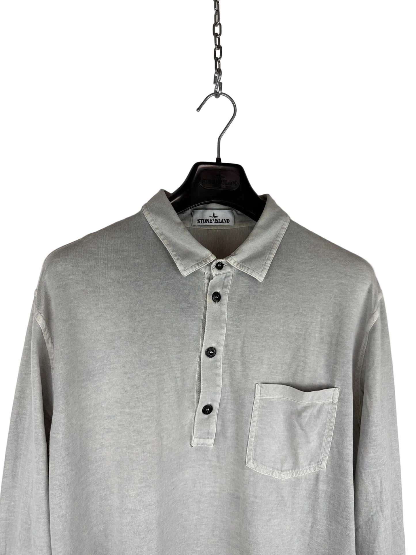 Polo grigia a maniche lunghe Stone Island - Taglia XXL