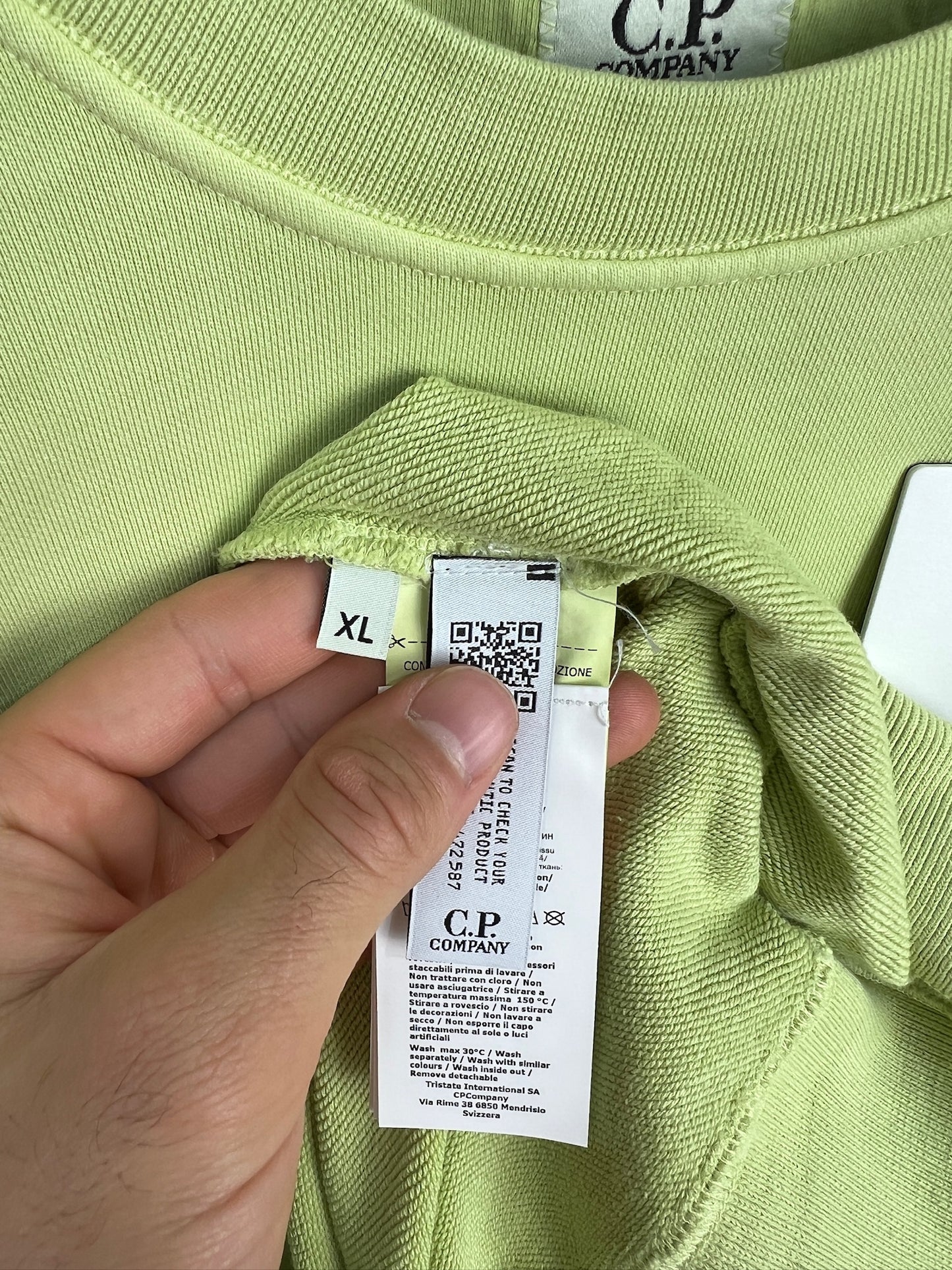 Felpa verde lime C.P. Company (nuova con cartellino) - Taglia XL