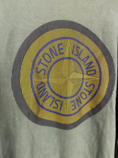 Felpa con logo in gomma 3D verde Stone Island - Taglia M
