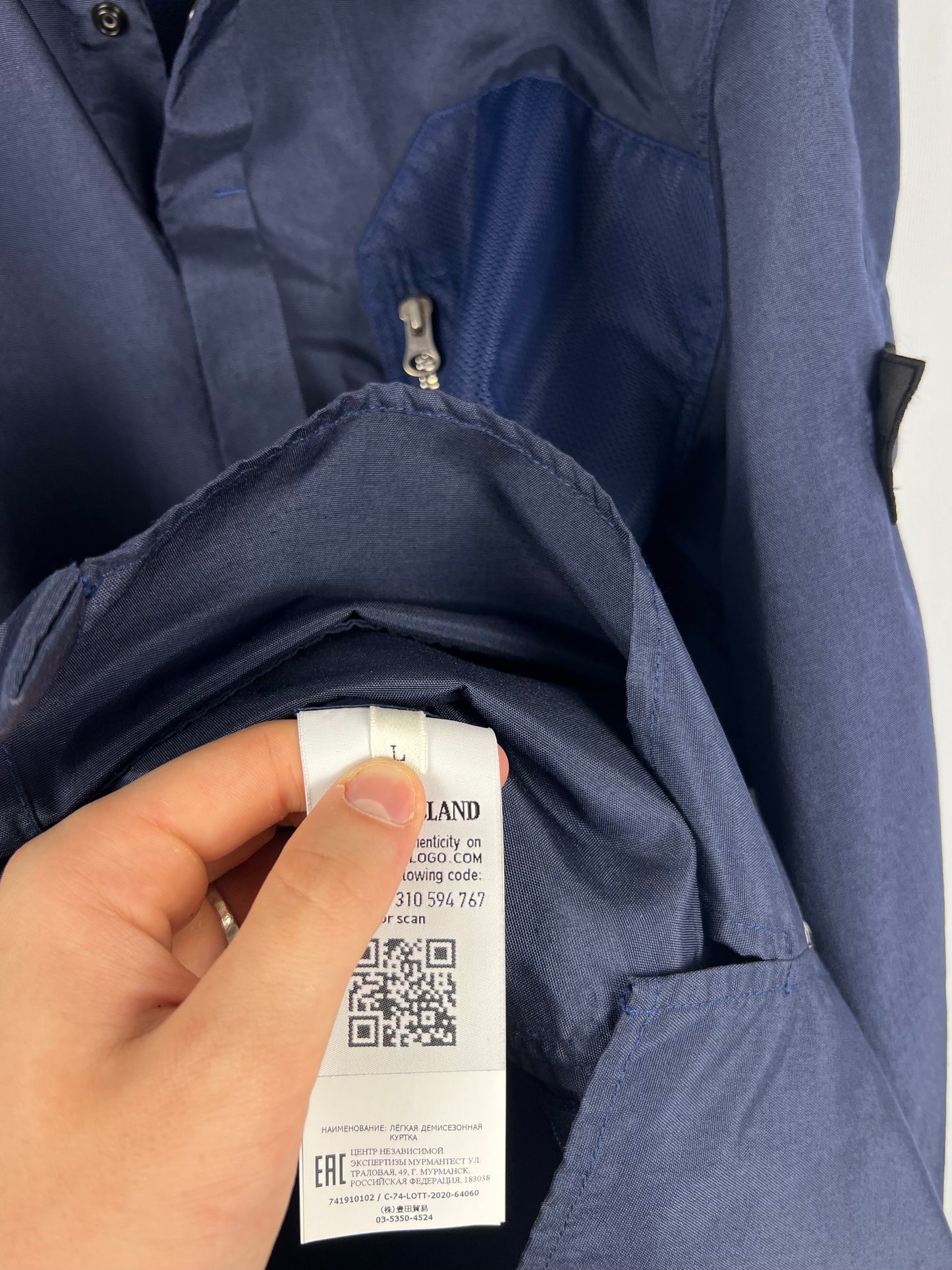 Overshirt blu Stone Island Shadow Project con chiusura a bottoni - Taglia L