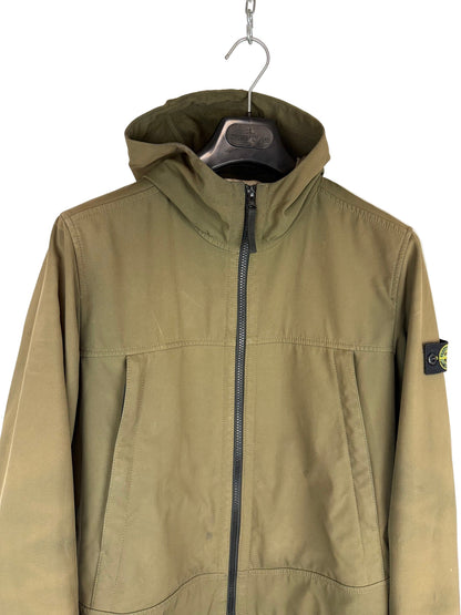Giacca Soft Shell-R verde con zip e cappuccio Stone Island - Taglia Junior (14 anni, 170cm)