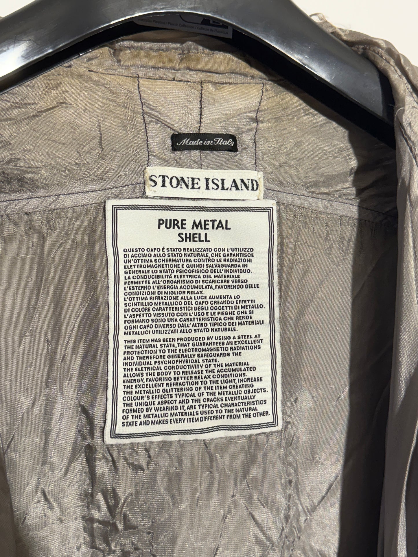 Giacca Vintage “Pure Metal Shell” del 2000 in Nylon metal Stone Island - Taglia M