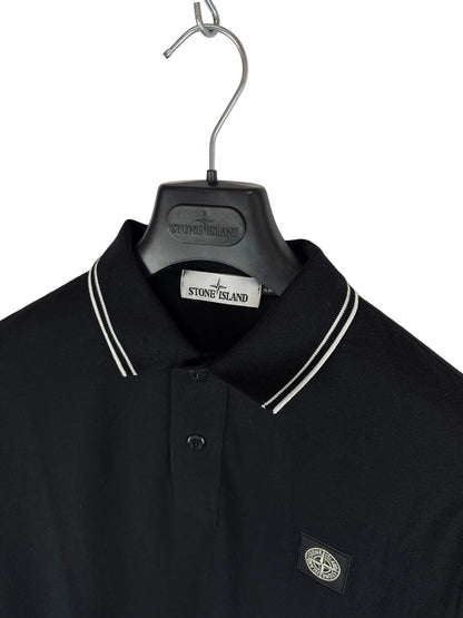 Polo nera a maniche lunghe Stone Island - Taglia L