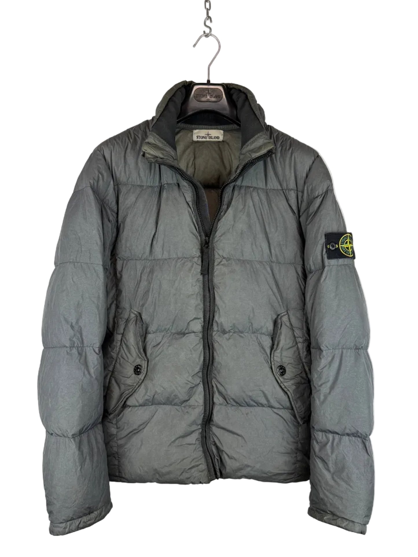 Giacca grigia Garment Dyed Crinkle Reps NY Down Stone Island - Taglia L