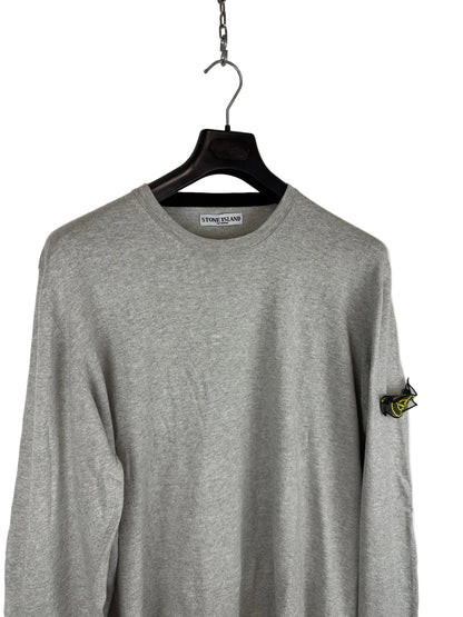 Maglione leggero grigio con Mesh Badge Stone Island - Taglia 3XL