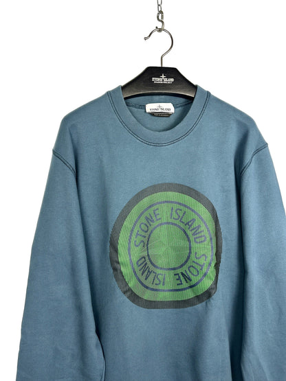 Felpa con logo in gomma 3D blu Stone Island - Taglia XXL