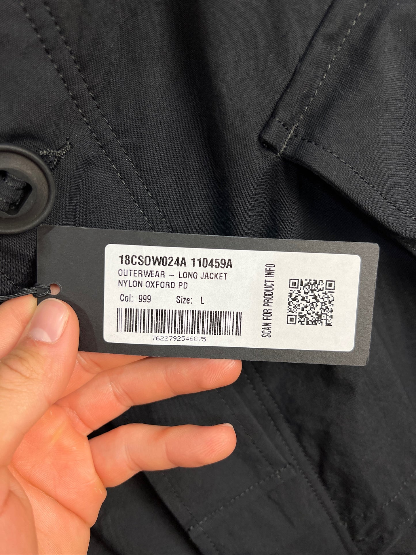 Giacca Goggle nera con chiusura a zip C.P. Company (nuova con cartellino) - Taglia L